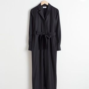 & Other Stories Belted Boilersuit in Black
